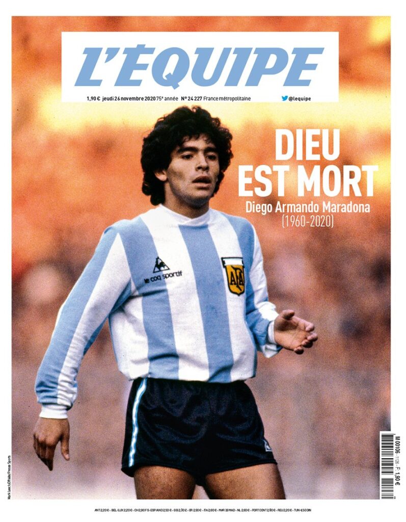 Dios está muerto - Publica revista francesa sobre Maradona